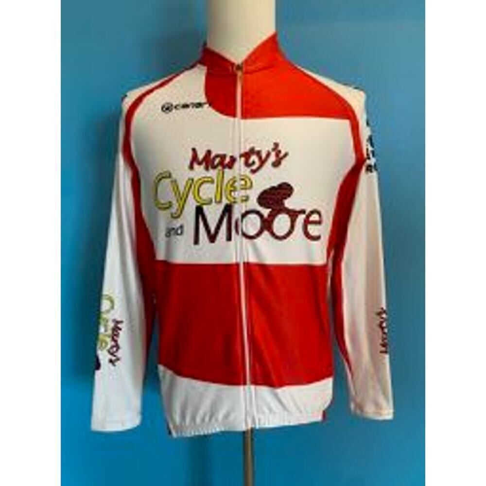 CANARI Cycling Bike Jacket Competition Advertising Sponsors Zipper 3 Pockets L M
